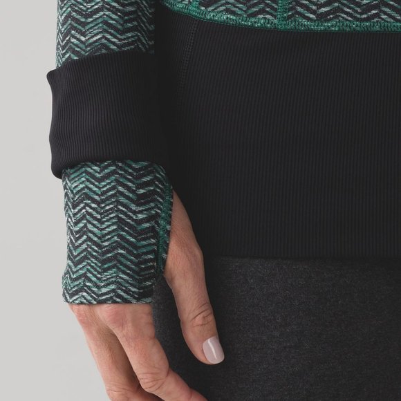 Lululemon Daily Practice Jacket Irregular Spacebone Sea Mist Deep Green / Black - Picture 5 of 14